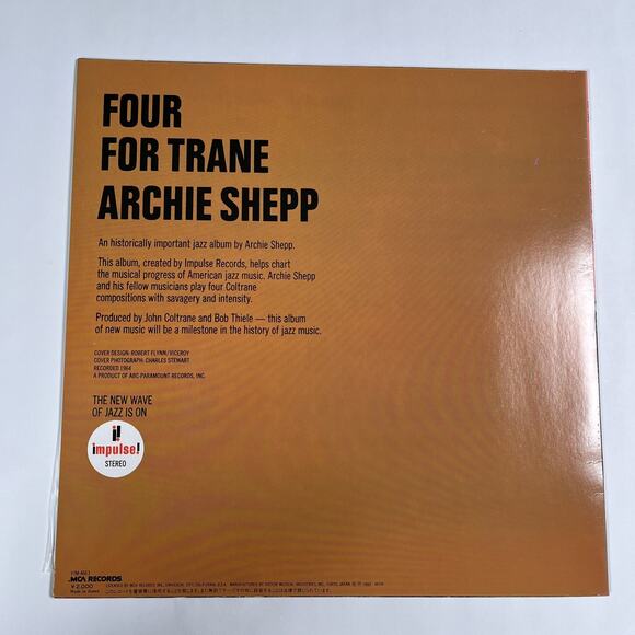 Archie Shepp Four For Trane Vinyl LP Japan Pressing MCA Records VIM-4663 NM/NM - Picture 2 of 7